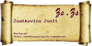 Zsatkovics Zsolt névjegykártya
